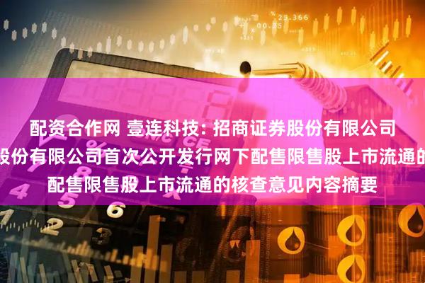 配资合作网 壹连科技: 招商证券股份有限公司关于深圳壹连科技股份有限公司首次公开发行网下配售限售股上市流通的核查意见内容摘要
