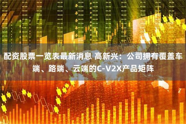 配资股票一览表最新消息 高新兴：公司拥有覆盖车端、路端、云端的C-V2X产品矩阵